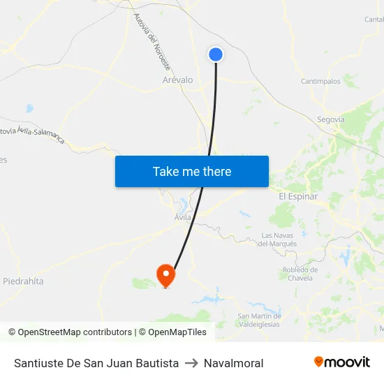Santiuste De San Juan Bautista to Navalmoral map
