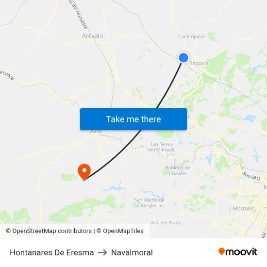 Hontanares De Eresma to Navalmoral map