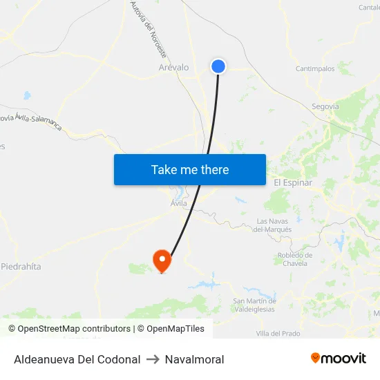 Aldeanueva Del Codonal to Navalmoral map