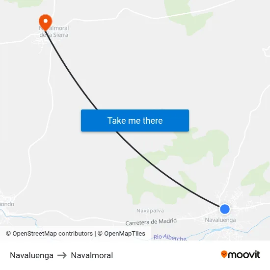 Navaluenga to Navalmoral map
