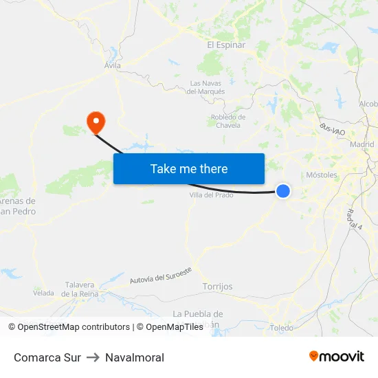Comarca Sur to Navalmoral map