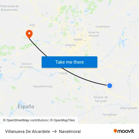 Villanueva De Alcardete to Navalmoral map