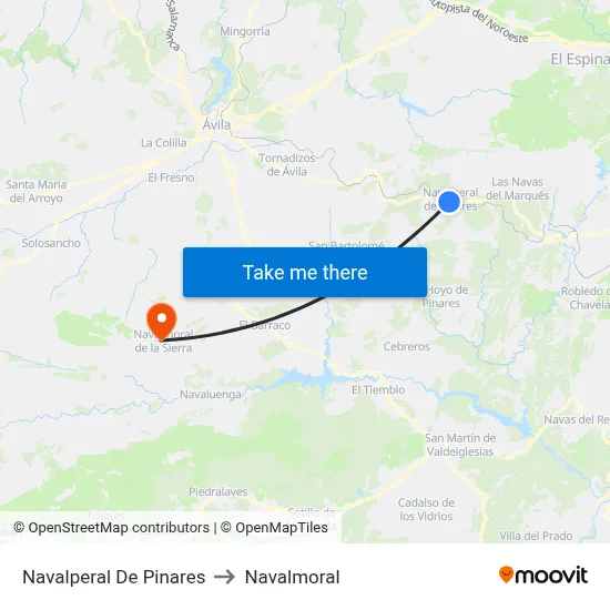 Navalperal De Pinares to Navalmoral map