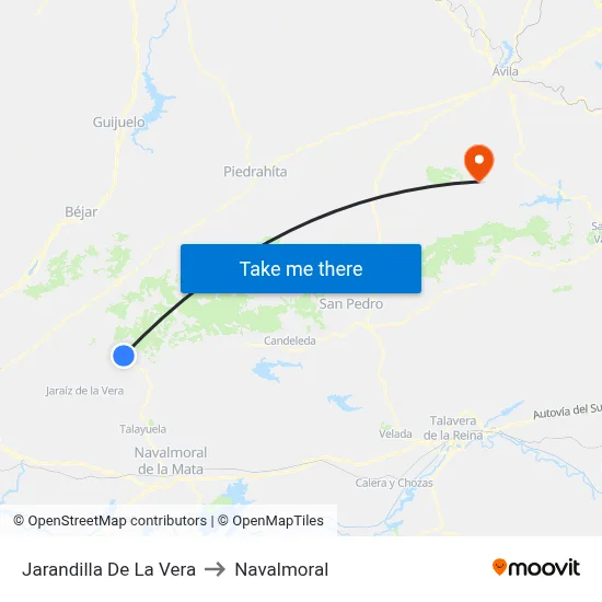 Jarandilla De La Vera to Navalmoral map