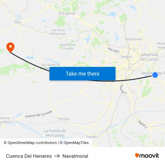 Cuenca Del Henares to Navalmoral map