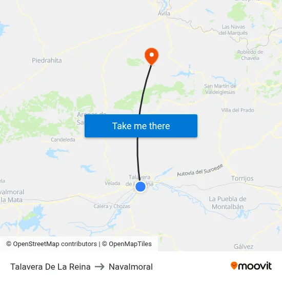 Talavera De La Reina to Navalmoral map