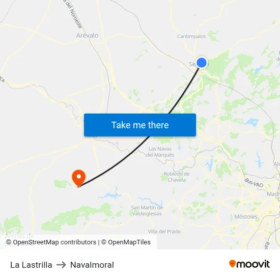 La Lastrilla to Navalmoral map