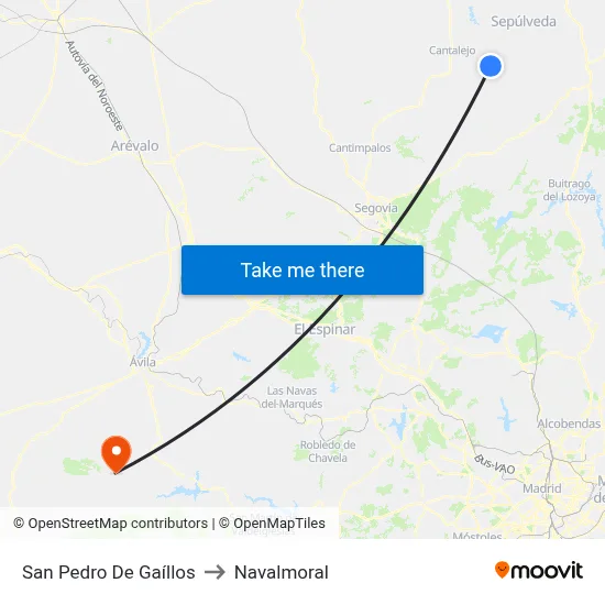 San Pedro De Gaíllos to Navalmoral map