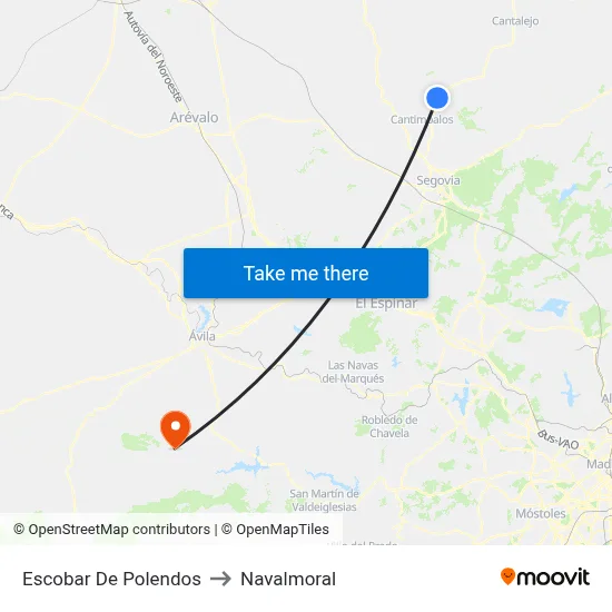 Escobar De Polendos to Navalmoral map
