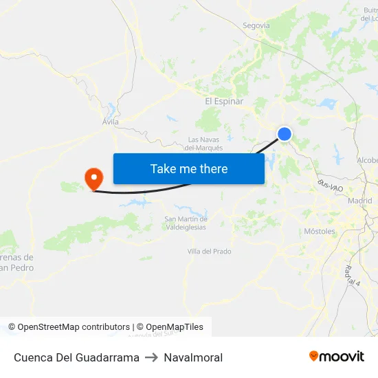 Cuenca Del Guadarrama to Navalmoral map