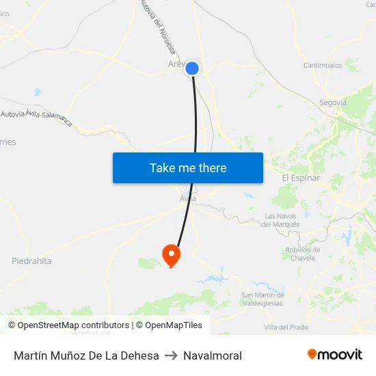 Martín Muñoz De La Dehesa to Navalmoral map
