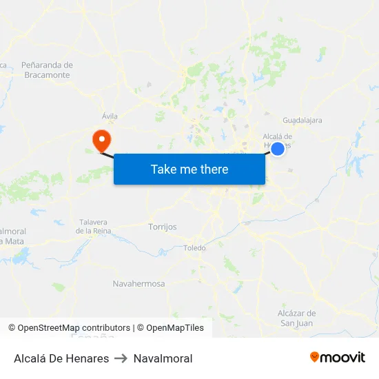 Alcalá De Henares to Navalmoral map