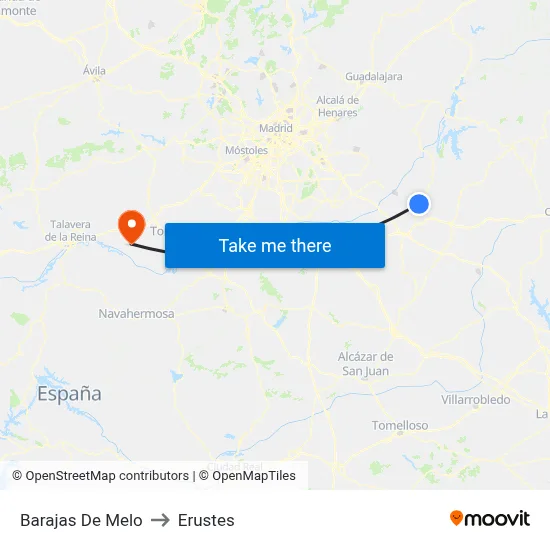 Barajas De Melo to Erustes map