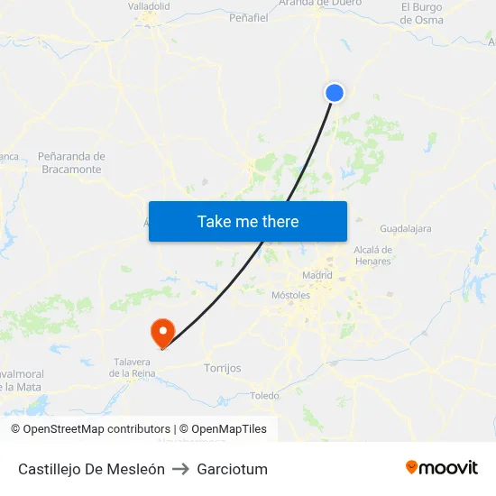 Castillejo De Mesleón to Garciotum map