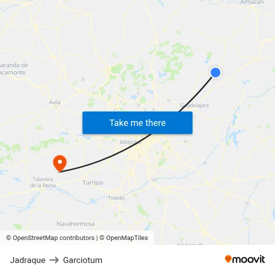 Jadraque to Garciotum map