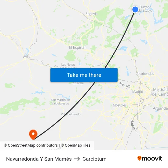Navarredonda Y San Mamés to Garciotum map