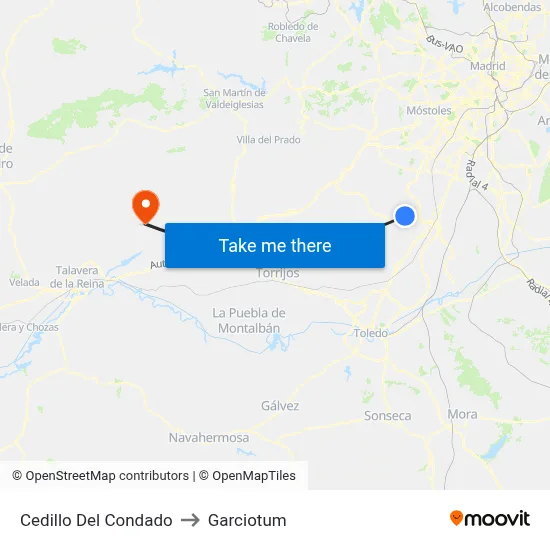 Cedillo Del Condado to Garciotum map