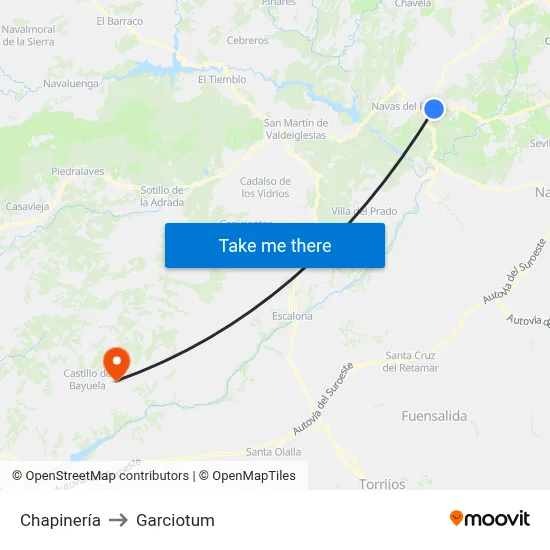 Chapinería to Garciotum map