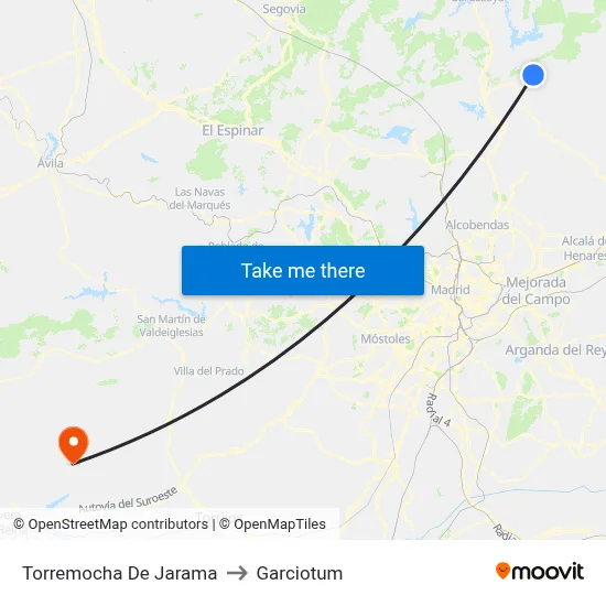 Torremocha De Jarama to Garciotum map