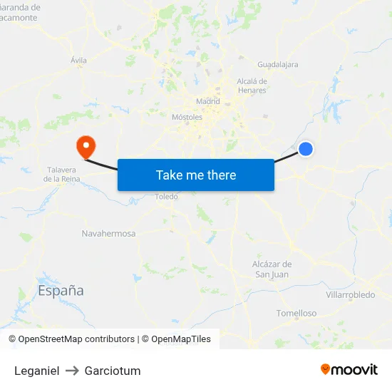 Leganiel to Garciotum map