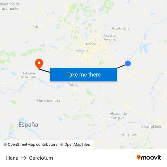 Illana to Garciotum map