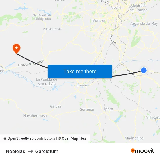 Noblejas to Garciotum map