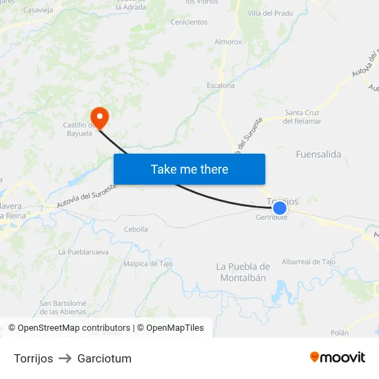 Torrijos to Garciotum map