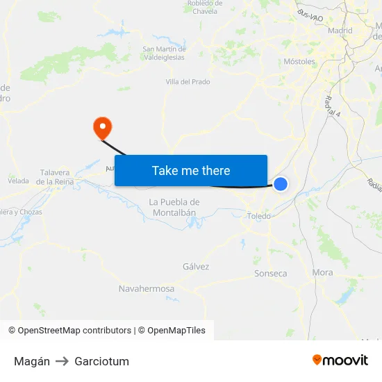 Magán to Garciotum map