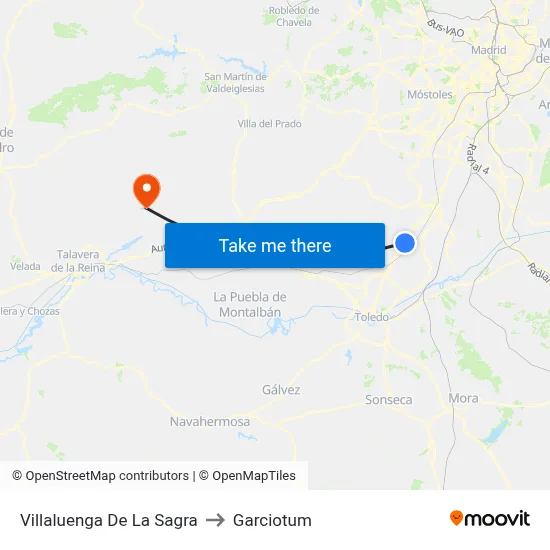 Villaluenga De La Sagra to Garciotum map