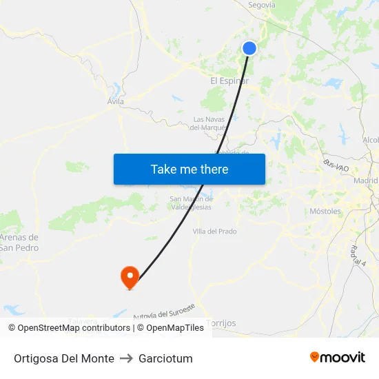 Ortigosa Del Monte to Garciotum map