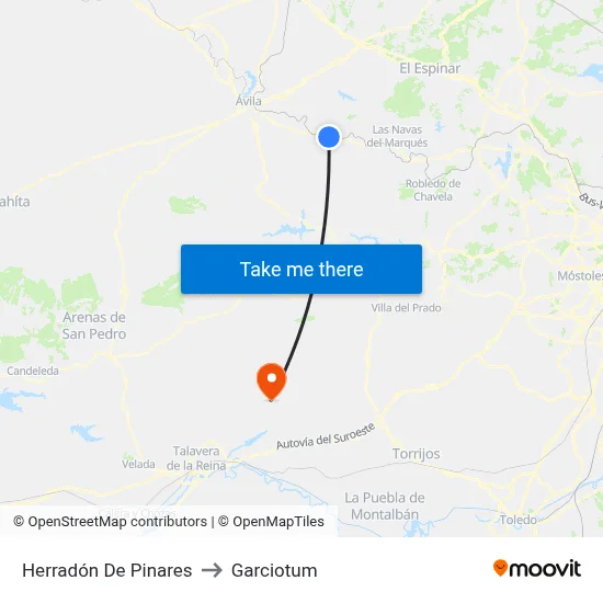 Herradón De Pinares to Garciotum map