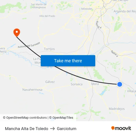 Mancha Alta De Toledo to Garciotum map