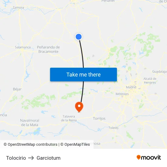 Tolocirio to Garciotum map