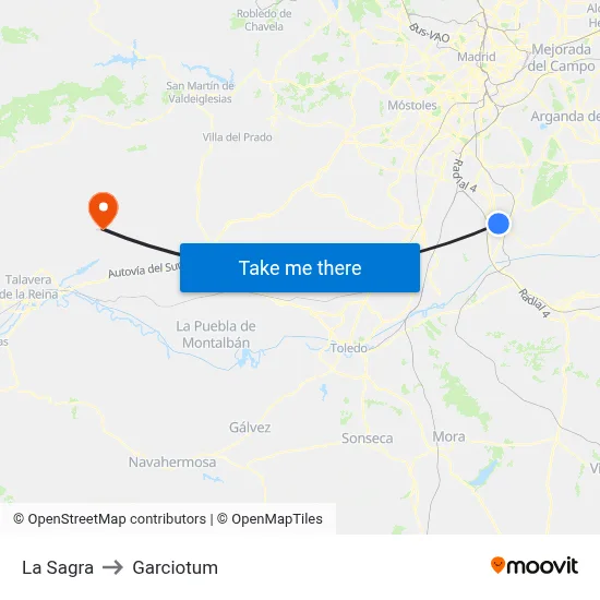 La Sagra to Garciotum map