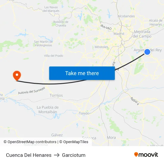 Cuenca Del Henares to Garciotum map