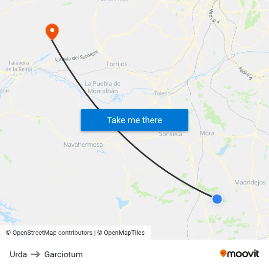 Urda to Garciotum map