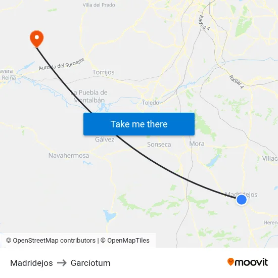 Madridejos to Garciotum map