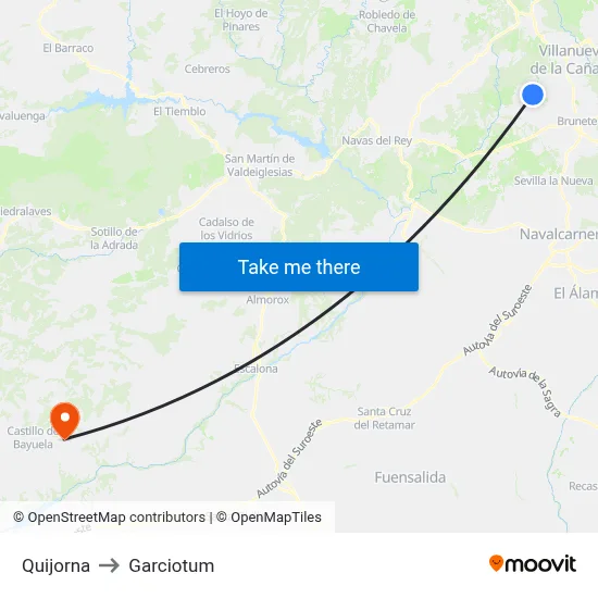 Quijorna to Garciotum map