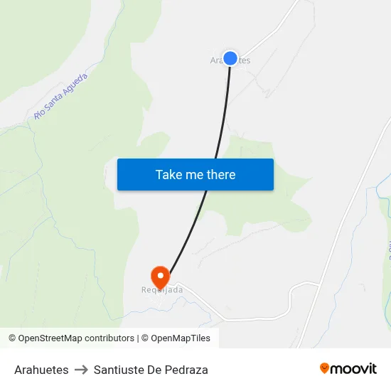 Arahuetes to Santiuste De Pedraza map