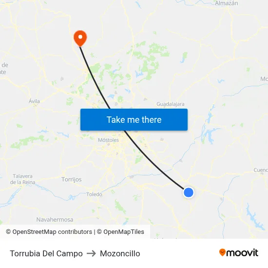 Torrubia Del Campo to Mozoncillo map