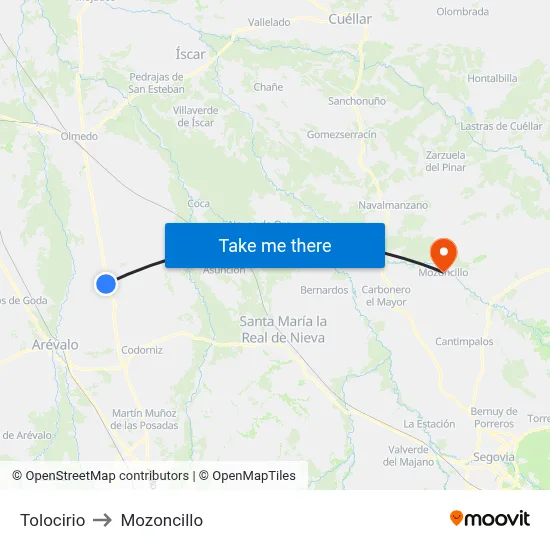Tolocirio to Mozoncillo map