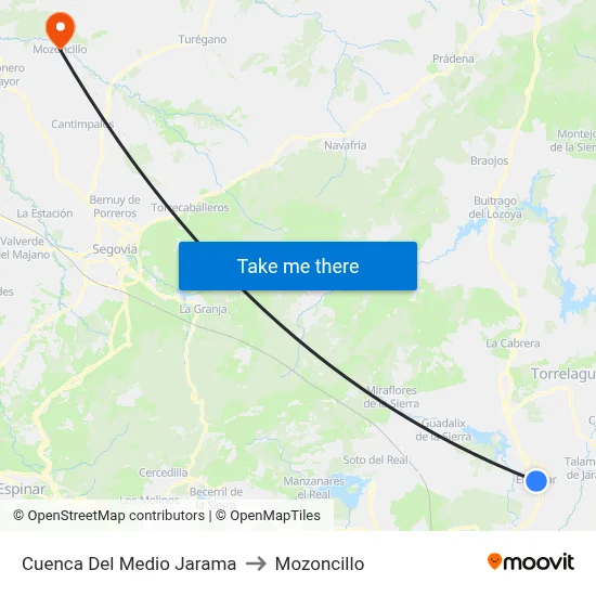Cuenca Del Medio Jarama to Mozoncillo map