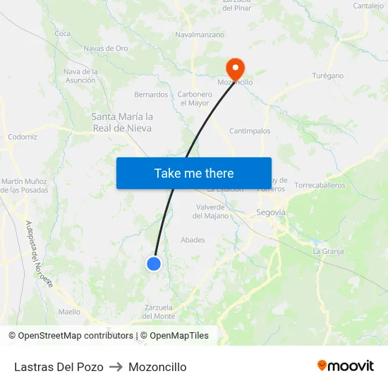 Lastras Del Pozo to Mozoncillo map