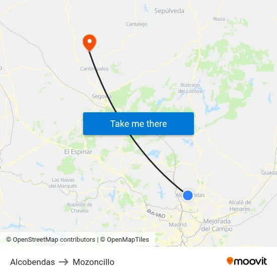 Alcobendas to Mozoncillo map
