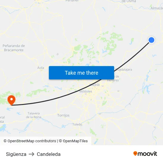 Sigüenza to Candeleda map