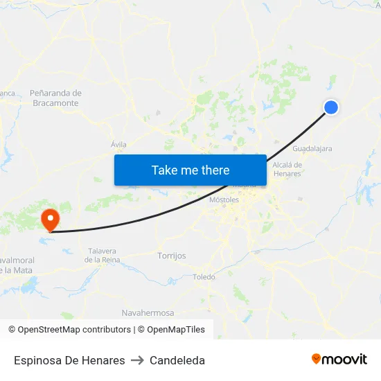 Espinosa De Henares to Candeleda map