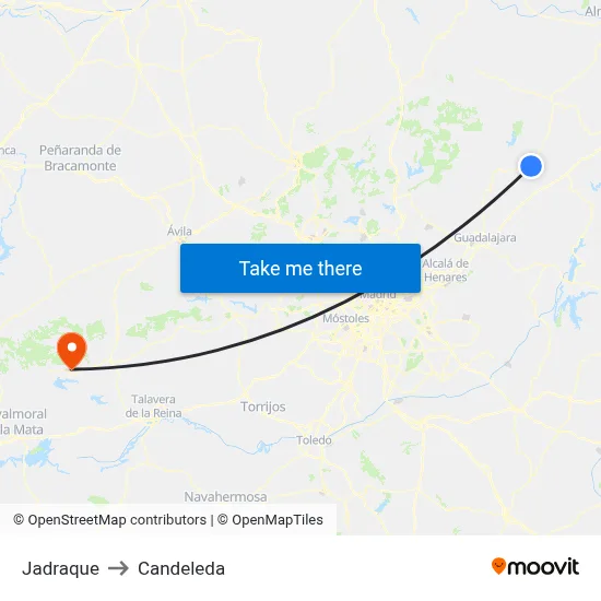 Jadraque to Candeleda map