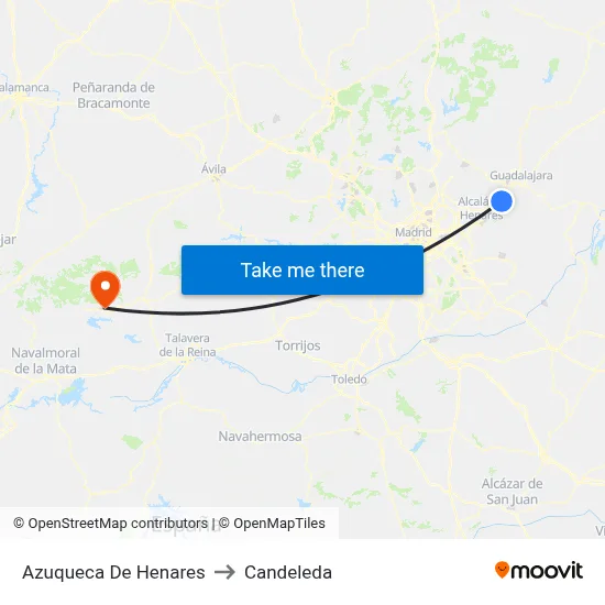 Azuqueca De Henares to Candeleda map