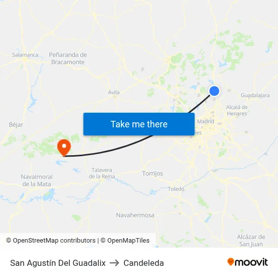 San Agustín Del Guadalix to Candeleda map