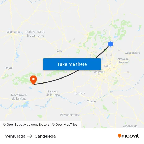 Venturada to Candeleda map